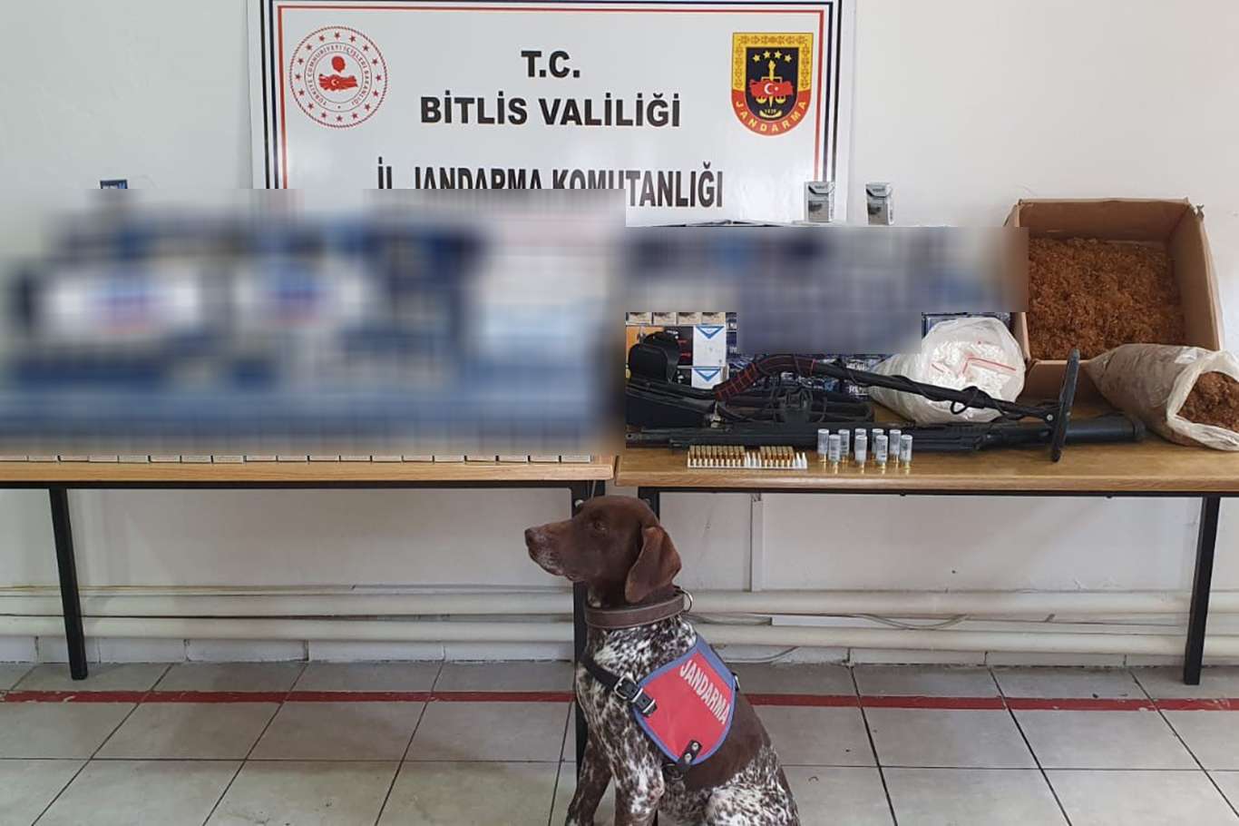 Bitlis'te gümrük kaçağı sigara ve ruhsatsız silah ele geçirildi